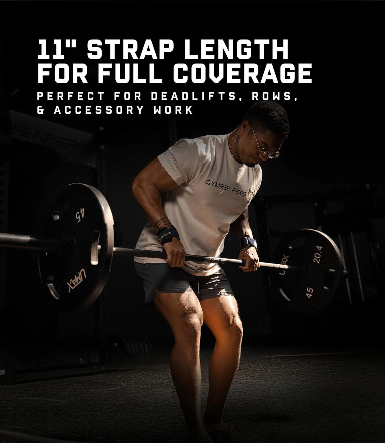 Gymreapers Weight Lifting Straps With Dowel - Wrist Straps for Weightlifting - Workout Deadlift Wrist Weights - Reinforced Stitching & Padded Fit Gym Accessories for Strength & Gym Hand Grip
