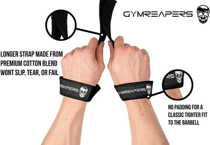 Gymreapers Lifting Wrist Straps for Weightlifting, Bodybuilding, Powerlifting, Strength Training, & Deadlifts - Padded Neoprene with 18" Cotton