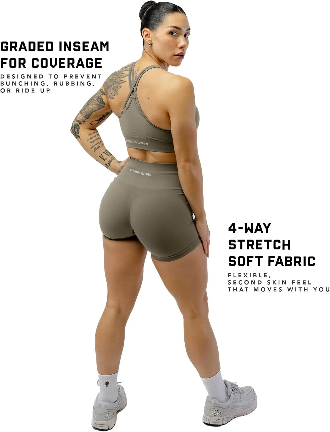 Gymreapers Athletic Shorts for Women - Seamless Butt Lifting Tummy Control Running Shorts for Yoga, Biker, Gym Workout Squat