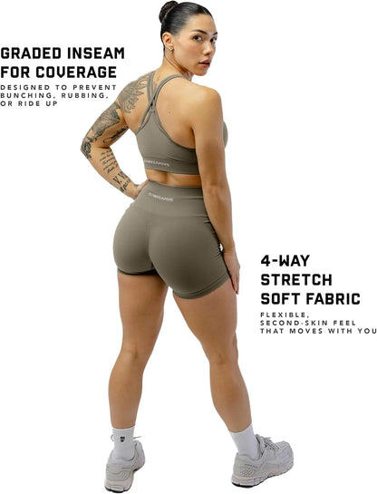 Gymreapers Athletic Shorts for Women - Seamless Butt Lifting Tummy Control Running Shorts for Yoga, Biker, Gym Workout Squat
