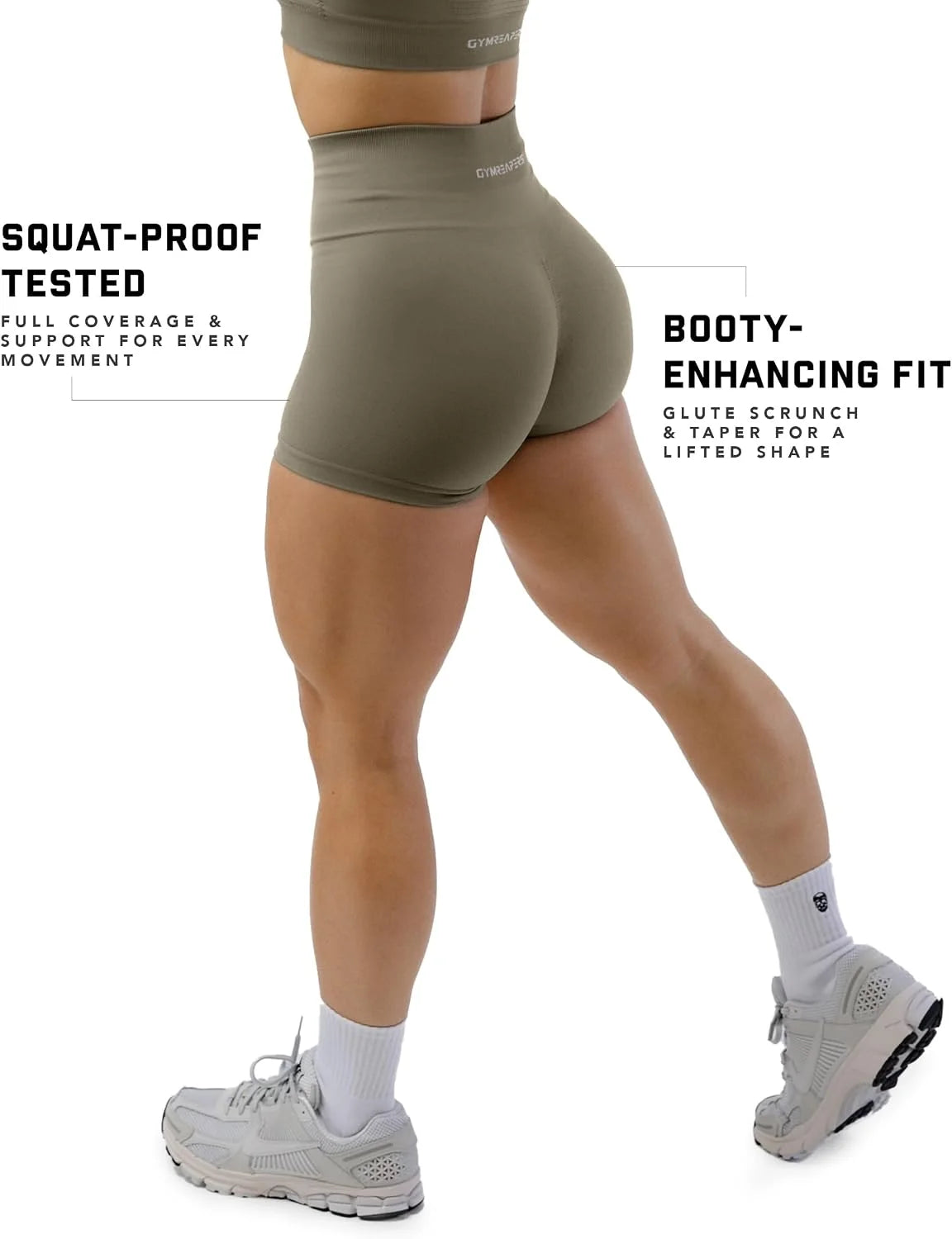 Gymreapers Athletic Shorts for Women - Seamless Butt Lifting Tummy Control Running Shorts for Yoga, Biker, Gym Workout Squat
