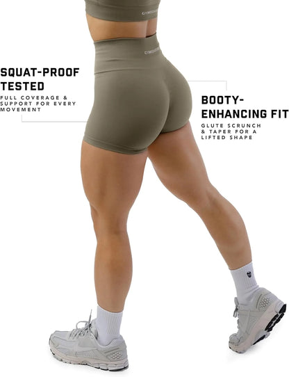 Gymreapers Athletic Shorts for Women - Seamless Butt Lifting Tummy Control Running Shorts for Yoga, Biker, Gym Workout Squat