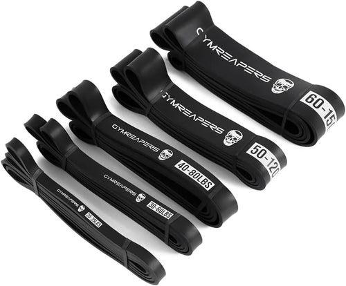Gymreapers Resistance Bands for Working Out – Elastic Pull Up Exercise Assistance Bands Set for Powerlifting, Stretching, WOD, Strength Training – for Men & Women