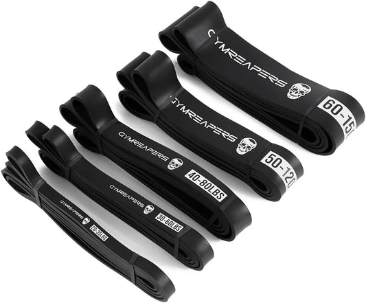 Gymreapers Resistance Bands for Working Out – Elastic Pull Up Exercise Assistance Bands Set for Powerlifting, Stretching, WOD, Strength Training – for Men & Women