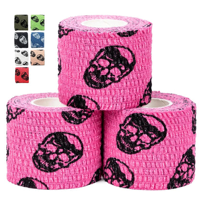 Gymreapers Hook Grip Weightlifting Tape (3 Pack) Premium Adhesive Thumb Skull Tape for Finger Protection, Powerlifting, Exercise & Cross Training - Athletic Sweat Proof Tape