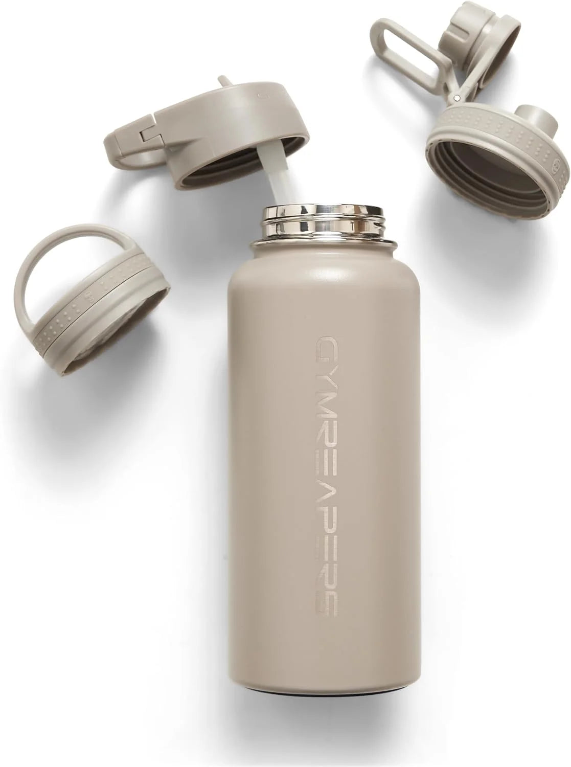 Gymreapers Insulated Water Bottle with Straw - 32 OZ Stainless Steel Water Bottles - BPA Free Metal Double Wall Vacuum Cold Hot Leakfree Flask Jug For Travel, Sports, Gym, School & Workout