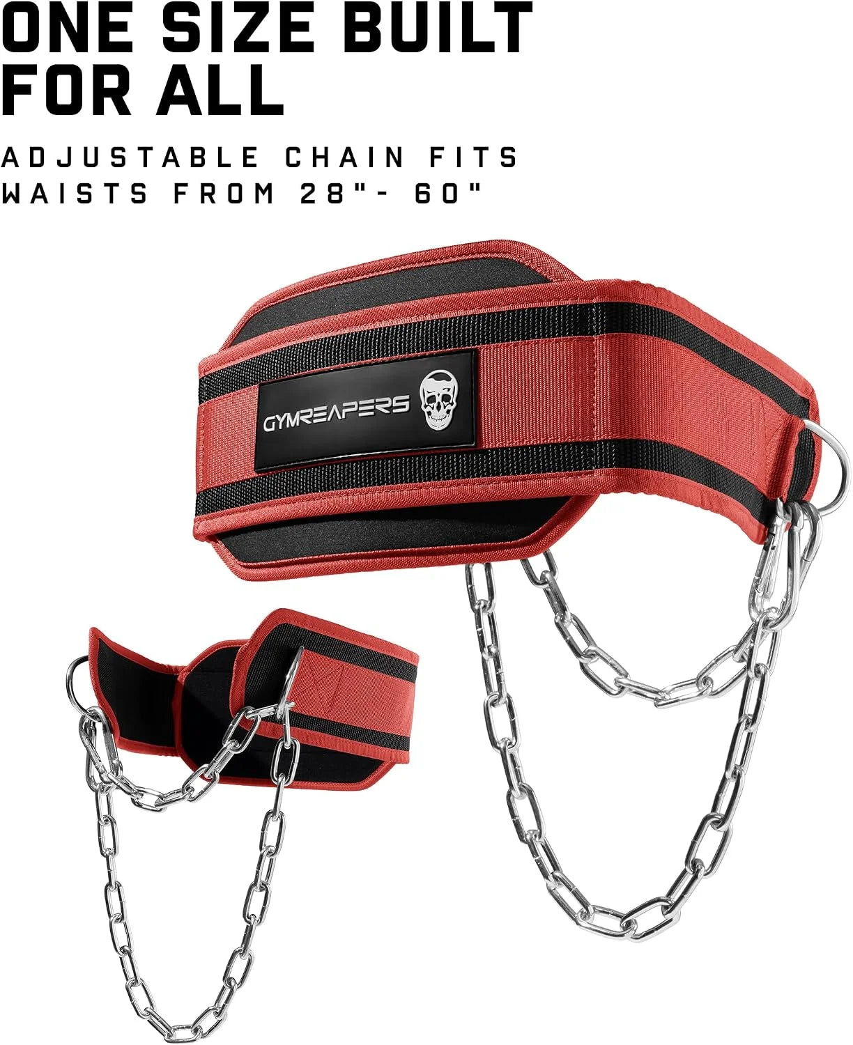 Gymreapers Dip Belt With Chain For Weightlifting, Pull Ups, Dips - Heavy Duty Steel Chain For Added Weight Training