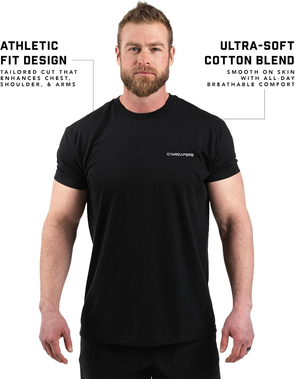 Gymreapers Skull Moisture Wicking T-Shirts for Men - Short Sleeve Workout Gym Shirts - Running Athletic Tees & Dry Fit Tshirt