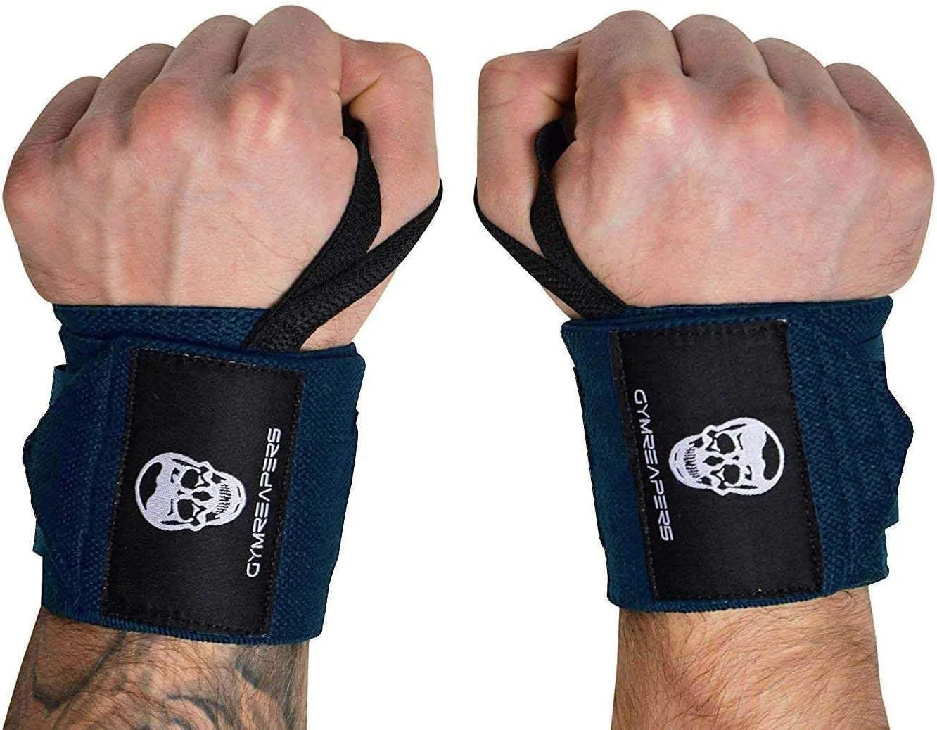 Gymreapers Weightlifting Wrist Wraps (IPF Approved) Professional Quality Wrist Support with Heavy Duty Thumb Loop - Best Wrap for Powerlifting Competition, Strength Training, Bodybuilding