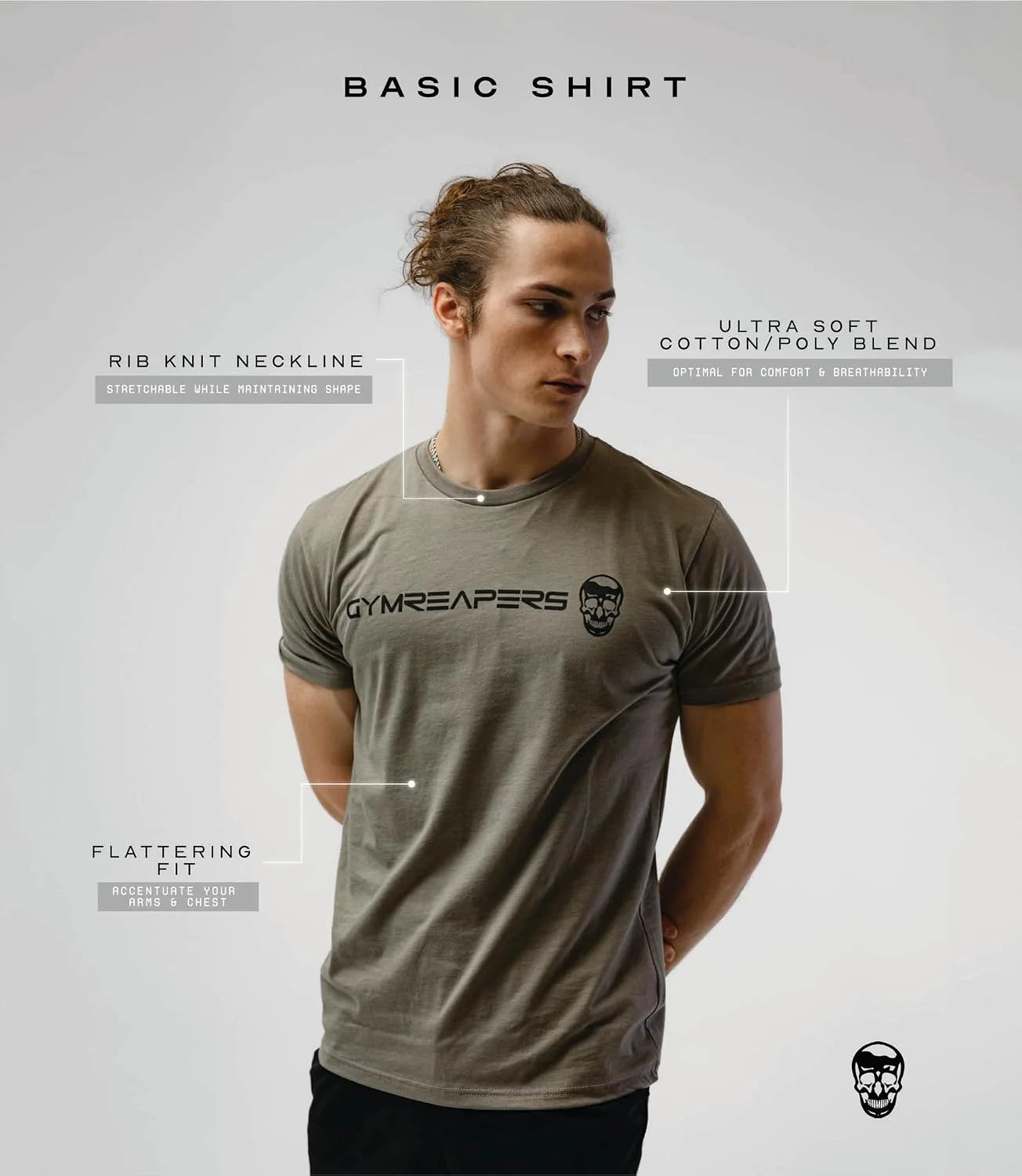 Gymreapers Moisture Wicking Short Sleeve T-Shirt for Men - Crew Neck Workout Shirts - Casual Gym Cotton Everyday Tee