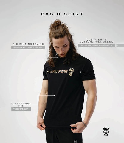 Gymreapers Moisture Wicking Short Sleeve T-Shirt for Men - Crew Neck Workout Shirts - Casual Gym Cotton Everyday Tee