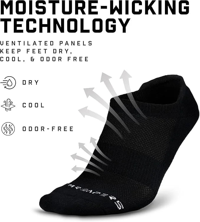 Gymreapers Ankle Socks for Men & Women (6-Pack) – Moisture-Wicking Black & White Breathable Cotton Athletic Socks