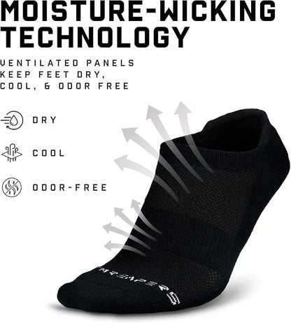 Gymreapers Ankle Socks for Men & Women (6-Pack) – Moisture-Wicking Black & White Breathable Cotton Athletic Socks