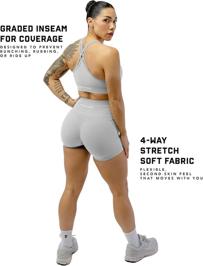 Gymreapers Athletic Shorts for Women - Seamless Butt Lifting Tummy Control Running Shorts for Yoga, Biker, Gym Workout Squat