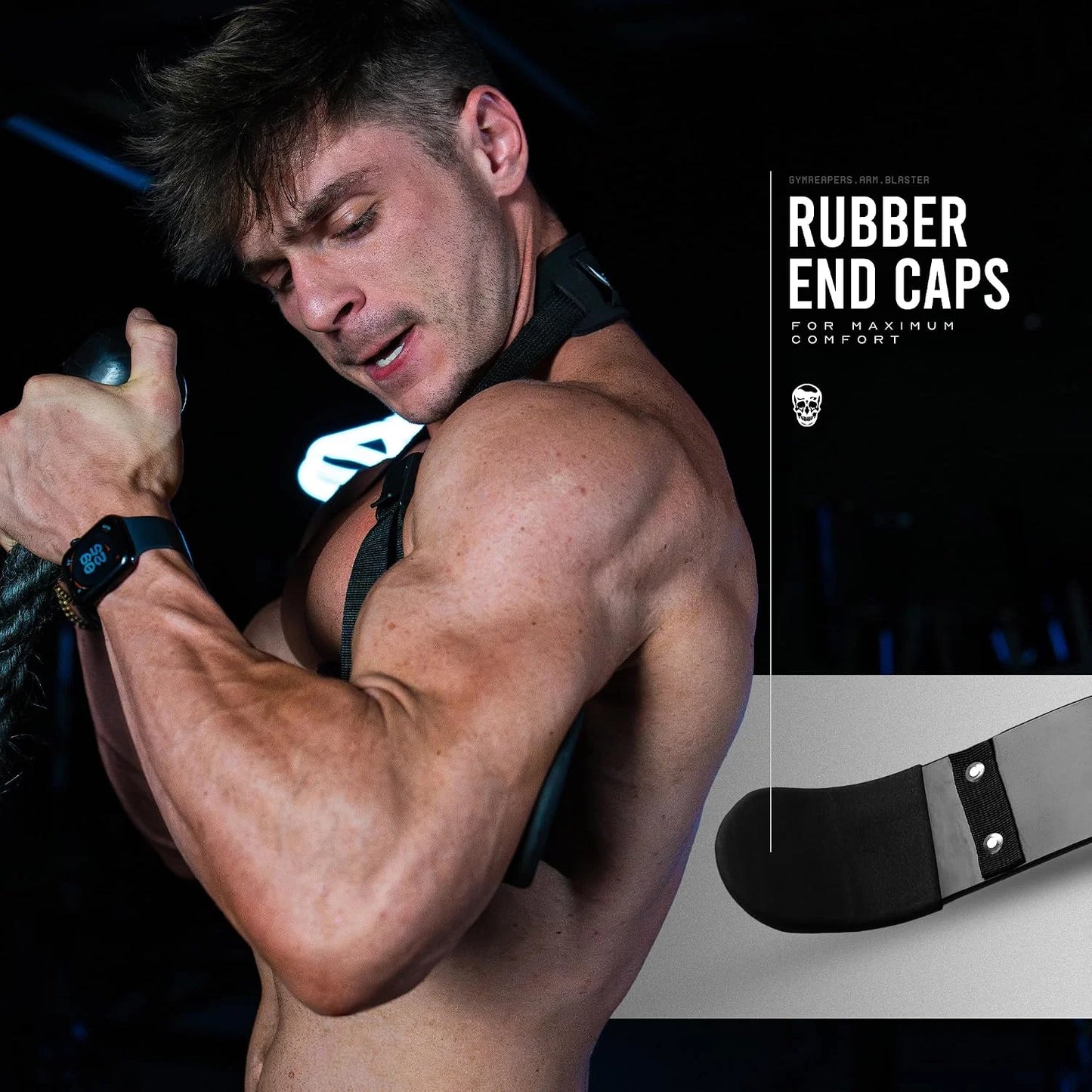 Gymreapers Bicep Arm Blaster - Bicep Curl Isolator w/Contoured, Padded Edges - Adjustable Bicep Bomber for Weightlifting & Bodybuilding
