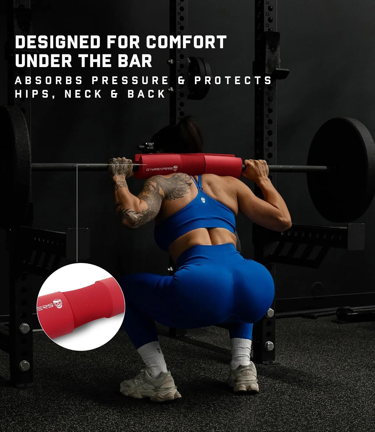 Gymreapers Barbell Squat Pad - Protective Bridge Pad For Hip Thrust, Squats, Lunges - Hip Support, Neck Protection For Bar
