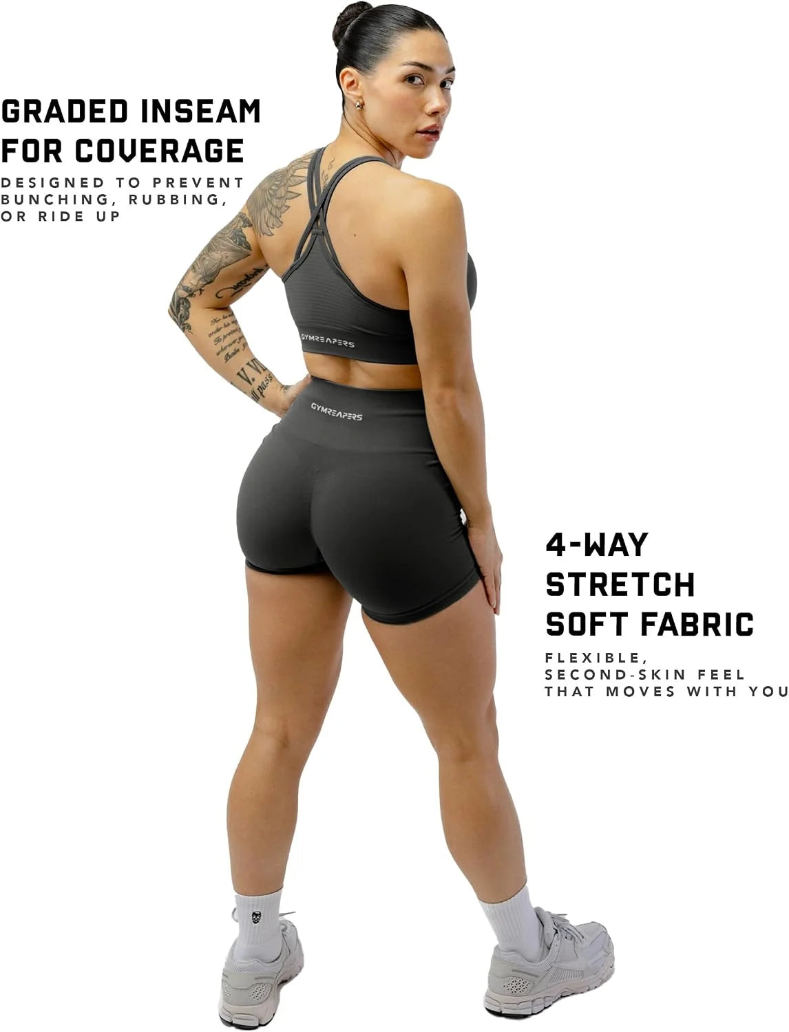 Gymreapers Athletic Shorts for Women - Seamless Butt Lifting Tummy Control Running Shorts for Yoga, Biker, Gym Workout Squat