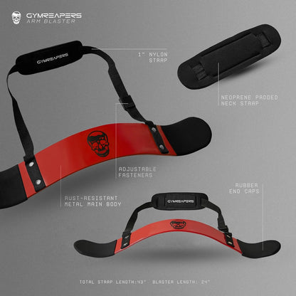 Gymreapers Bicep Arm Blaster - Bicep Curl Isolator w/Contoured, Padded Edges - Adjustable Bicep Bomber for Weightlifting & Bodybuilding